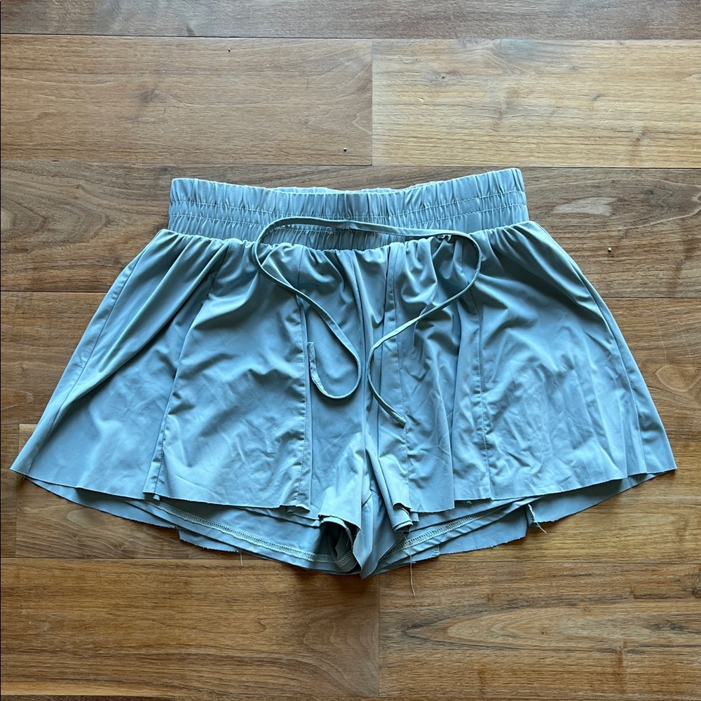 Women's Light Gray Athletic Shorts with Drawstring Waist from AS Revival